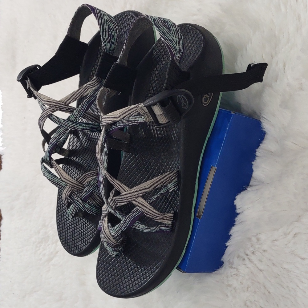 Chaco , Size W10,Black and Gray Strappy Sandals - Picture 13 of 16